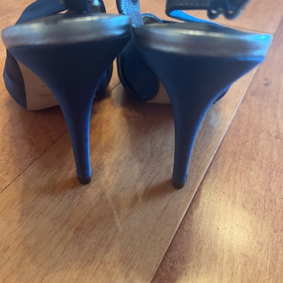 Pedro Miralles navy satin sling backs - Picture 7 of 16